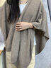 MITHAOL KUSC圍巾女100%羊毛秋冬坎肩保暖斗篷女士披肩生日禮物送老婆高檔禮盒 深駝色【高檔禮盒裝】 曬單實(shí)拍圖