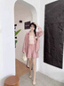 韓璐嬌（hanlujiao）休閑短褲套裝女夏季2024新款氣質(zhì)可鹽可甜防曬衫小個(gè)子顯高三件套 粉紅色三件套 M（建議100-110斤） 曬單實(shí)拍圖