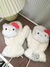 山頭林村冬季手套女生hellokitty可愛少女心冬保暖雙層加厚掛脖毛絨絨騎行 白色立體KT騎行加絨防凍 熱賣款 曬單實拍圖