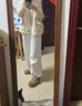 棉致顯瘦加絨加厚燈籠褲子女秋冬季寬松小個(gè)子高腰垂感直筒休閑褲女士 A571白色【加絨高品質(zhì)36.5】 L 111-125斤 曬單實(shí)拍圖