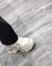 啄木鳥品牌網面內增高老爹鞋女2025夏季休閑鞋小個子運動厚底增高鞋鞋子 米色皮面 35 曬單實拍圖