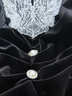 MAXRIENY法式復(fù)古撞色花邊刺繡蕾絲雪紡衫赫本風(fēng)修身絲絨上衣 黑色 M 02 曬單實(shí)拍圖