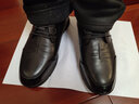 紅蜻蜓頭層牛皮男鞋春秋新款皮鞋男款男士商務(wù)休閑鞋軟底男式透氣鞋 黑色 加絨款 40 曬單實(shí)拍圖