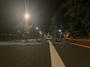 UKE男騎行褲雙箭頭坐墊戶外抓絨保暖背帶秋冬防潑水公路自行車長褲 黑色 遠(yuǎn)空 L 曬單實拍圖