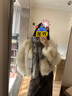 付智恩 亂世佳人 sagafurs狐貍毛外套女 手工噴色暈染V領(lǐng)皮草大衣 杏棕色 M 曬單實(shí)拍圖