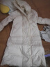 妤遇（YUUZYUUS）品牌女裝白鵝絨羽絨服女2025冬季新款修身顯瘦連帽長(cháng)款過(guò)膝外套 米白色 M 曬單實(shí)拍圖