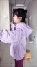 G.DUCKKIDS兒童外套女童秋冬季衛衣拉鏈開(kāi)衫2023新款星黛露冬季連帽加絨上衣 紫色外套【超柔寶寶絨】 140 建議身高130-140cm年齡8-9歲 曬單實(shí)拍圖