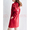 德瑪納衛衣連衣裙女春秋季紅色連帽直筒長(cháng)袖寬松衛衣氣質(zhì)裙子 中國紅 S 曬單實(shí)拍圖