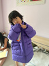 保姆鵝 兒童羽絨服男童女童連帽中長(cháng)款加厚防風(fēng)保暖羽絨外套[NG2747] 炭黑 100 曬單實(shí)拍圖