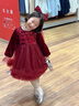 G.DUCKKIDS小黃鴨童裝公主裙女童連衣裙加絨兒童拜年裙子紅色寶寶tutu裙長(cháng)袖 紅色+頭紗 90 尺碼1~2歲【 80-90cm】 曬單實(shí)拍圖