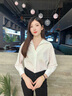 譚飛【魚(yú)骨襯衫】2025年襯衣女職業(yè)通勤長(zhǎng)袖寬松休閑白色法式高級(jí)上衣 珠光白【現(xiàn)貨】 S 曬單實(shí)拍圖