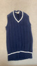 尤克達蒂（yookdd）學(xué)生針織馬甲男秋冬季白色v領(lǐng)毛衣背心青少年學(xué)院風(fēng)無(wú)袖毛線(xiàn)衫 藏青色 2XL 曬單實(shí)拍圖