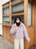 香影短款休閑紫色白鴨絨羽絨服2025新款女設計感抗寒減齡保暖外套 紫色 S 曬單實(shí)拍圖