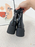卓詩(shī)尼厚底短靴女2026新款秋冬英倫風(fēng)馬丁靴不累腳粗跟切爾西靴子 黑色【四季單里】 -厚底小個(gè)子顯高 37 曬單實(shí)拍圖