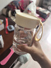 富光清然玻璃杯 高硼硅玻璃水杯子 女生便攜牛奶咖啡刻度茶杯330ml 曬單實(shí)拍圖