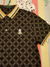 Raidy Boer/雷迪波爾【絲光棉】全身印花休閑短袖翻領(lǐng)POLO衫男7100 黑花 175/50/L 曬單實(shí)拍圖