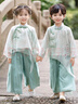奧蒙威（AOMENGWEI）兒童漢服套裝男女童唐裝夏季新款演出服國學(xué)服古裝表演服YR-ZY02 男童長(cháng)袖 120 曬單實(shí)拍圖