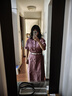 德瑪納【純棉OOTD】夏季小翻領(lǐng)短袖水洗復(fù)古A字遮肉女式牛仔連衣裙 曬單實(shí)拍圖