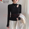 啄木鳥(niǎo)莫代爾半高領(lǐng)打底衫女春秋冬長(cháng)袖t恤緊身洋氣內搭簡(jiǎn)約上衣潮 黑色【莫代爾半高領(lǐng)】 L 曬單實(shí)拍圖