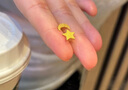 金至尊黃金耳釘星月戀非對稱999足金耳飾按克計價 1.15克  曬單實拍圖