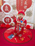 迪士尼寶寶百歲寶寶衣服0-3月嬰兒滿月6秋裝周歲過年服男女紅色過龍年喜慶12 紅色 90cm 90碼建議80-1歲半-2歲cm 曬單實拍圖