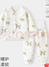 童泰（TONGTAI）嬰兒套裝秋冬寶寶衣服夾棉上衣高腰褲子TS43J200-DS綠色80cm 曬單實(shí)拍圖