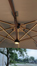 御藤美家（ROYAL RATTAN）戶外太陽(yáng)能遮陽(yáng)傘庭院花園大型LED燈日夜兩用戶外室外擺攤羅馬傘 【雙桿木紋12CM】3*4米配500斤水箱 曬單實(shí)拍圖