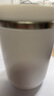 HUYO316不銹鋼水杯帶吸管馬克杯成人辦公室泡茶喝水杯家用便攜咖啡杯 316內膽杯-高雅白【彎管+勺子】 曬單實(shí)拍圖
