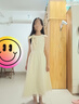 格邏恩（GELUOEN）法式初戀掛脖連衣裙女夏季仙女森系顯瘦長裙公主風(fēng)沙灘無袖裙子女 杏色 均碼【可備注碼數(shù)】 曬單實拍圖