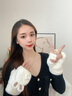 Charm Kendo手套女秋冬季毛絨秋冬騎車(chē)保暖可觸屏手套新年生日禮物送女生 送女朋友實(shí)用老婆 奶白 曬單實(shí)拍圖