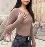 貓人80S莫代爾秋衣女上衣單件無(wú)痕保暖衣修身內穿打底衫線(xiàn)衣襯衣秋冬 無(wú)痕單上衣-氫膚 XL/170 曬單實(shí)拍圖