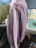 歐凡迪度假漸變紫羅蘭超大純棉天絲春夏秋冬圍巾披巾 紫羅蘭 漸變天絲 曬單實(shí)拍圖