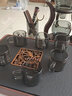 煙灰玻璃茶具套裝家用功夫茶盤(pán)帶燒水壺一體式排水電陶爐茶海煮茶壺茶臺(tái) 悅一體胡石燈籠+煙灰邀月+6煙灰把+茶道(蓮鶴) 曬單實(shí)拍圖