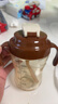 咪小兔適配世喜奶瓶配件直飲吸管奶嘴杯蓋鴨嘴保溫杯重力球四喜水杯頭 翻蓋帶手柄直飲杯蓋+送空心頭-栗棕色 曬單實(shí)拍圖