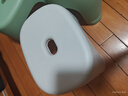 奶油風(fēng)家用小凳子加厚塑料凳可疊放耐用兒童凳學(xué)生寢室成人矮凳 淺灰白1個(gè)+薄荷綠1個(gè) 曬單實(shí)拍圖