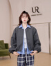 UR2025秋季新款女裝格雷系氣質(zhì)拼接條紋寬松外套UYY150091 冷灰 M 曬單實(shí)拍圖