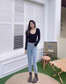 浪莎2024秋冬淺色鉛筆小腳牛仔褲女彈力修身百搭九分褲新款顯瘦緊身 淺色長(zhǎng)褲 28 106斤-112斤 曬單實(shí)拍圖