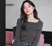 闊色灰色一字肩顯瘦長(cháng)袖針織衫女2025秋季新款氣質(zhì)內搭打底衫毛衣 灰色 10月25日發(fā) S 曬單實(shí)拍圖