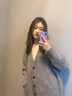 CTOX灰色中長(cháng)款毛衣外套女秋冬外搭日系慵懶復古奶系穿搭軟糯針織開(kāi)衫 灰色 M    95-105斤 曬單實(shí)拍圖