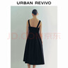 UR2025夏季新款女時(shí)尚休閑氣質(zhì)百搭方領(lǐng)吊帶連衣裙UWM750054 正黑 XS 曬單實(shí)拍圖