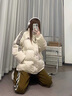 DXOT韓系冬裝外套立領(lǐng)加厚棉衣棉服女2025新款冬季寬松加厚面包服短款 杏色 M 建議105-120斤 曬單實(shí)拍圖