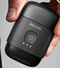 飛利浦（PHILIPS）電動(dòng)剃須刀鵝卵石便攜式刮胡刀 0.0微米凈剃黃金比例 極境黑 中秋禮物生日禮物 出行必備 國家補貼 曬單實(shí)拍圖