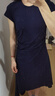 UR2025春季新款女裝休閑不規則褶皺短袖連衣裙UYY750003 藏青 S 曬單實(shí)拍圖
