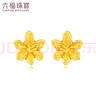 六福珠寶足金梔子花黃金耳釘耳飾送禮 計價(jià) G01G0027DS 1.04克(含工費100元) 配硅膠耳堵 曬單實(shí)拍圖