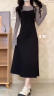 茯見連衣裙女裝2025新款春夏季衣服兩件套裝學生百搭中長款吊帶裙子 L-灰罩衫+黑連衣裙-建議166以下 曬單實拍圖