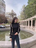 矜持范針織衫女半高領(lǐng)毛衣女小心機木耳邊白色內(nèi)搭打底短款長袖上衣 黑色 均碼 曬單實拍圖