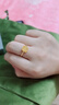 周大福爆閃小方糖戒指黃金戒指女(工費:380計價(jià))F233239生日禮物 14號 足金 約3.10g 曬單實(shí)拍圖