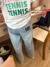 迪莎童話女童牛仔褲兒童闊腿褲2024春裝新款中大童女孩洋氣直筒褲休閑春款 淺藍色 160 曬單實拍圖