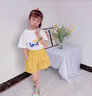 迪士尼女童夏裝套裝2025新款洋氣小女孩夏季韓版短褲短袖運動(dòng)套裝網(wǎng)紅潮 黃色兩件套 130 cm 曬單實(shí)拍圖