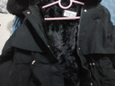 予瑾  300斤胖妹加肥加大碼羽絨服反季特大碼加厚派克服寬松200加大中長款大毛領(lǐng)女 黑色 2133毛絨棉 6XL 建議205-230斤 曬單實(shí)拍圖